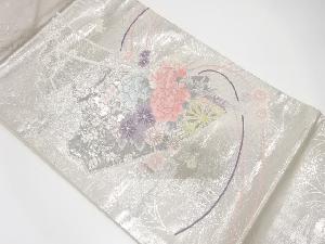 扇に花車模様織り出し名古屋帯